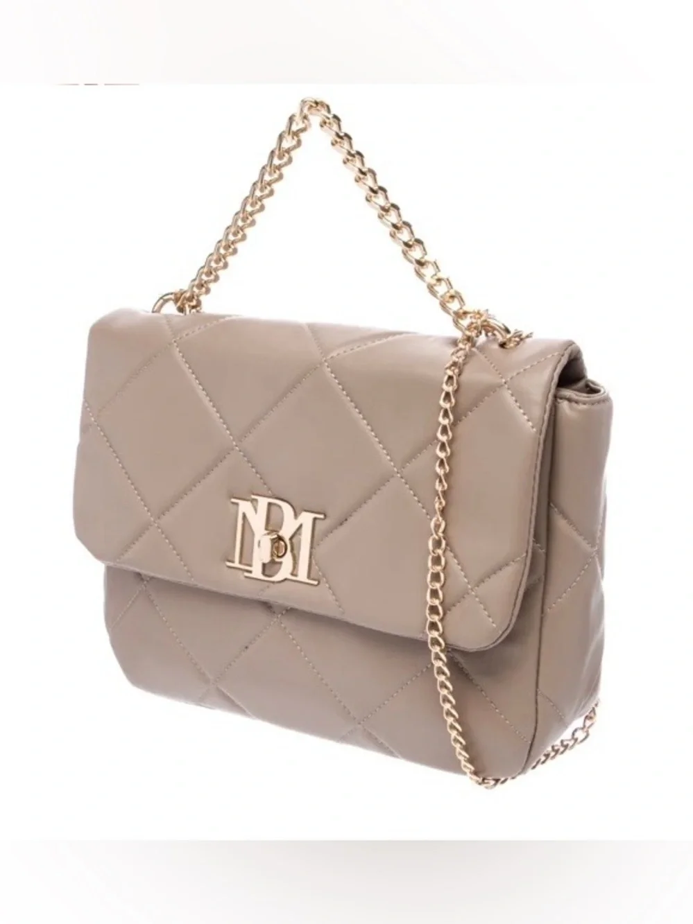 Badgley Mischka NWT Quilted Taupe Crossbody Bag